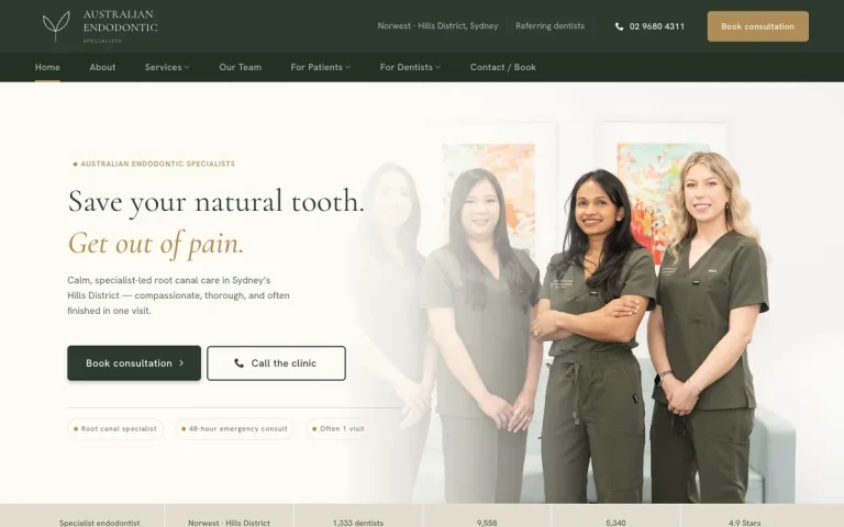 Australian Endodontic Specialists homepage
