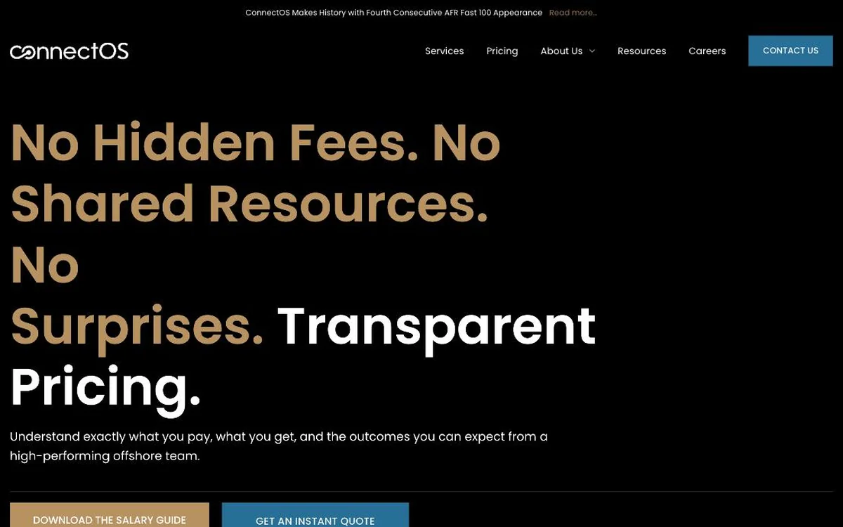 ConnectOS pricing page