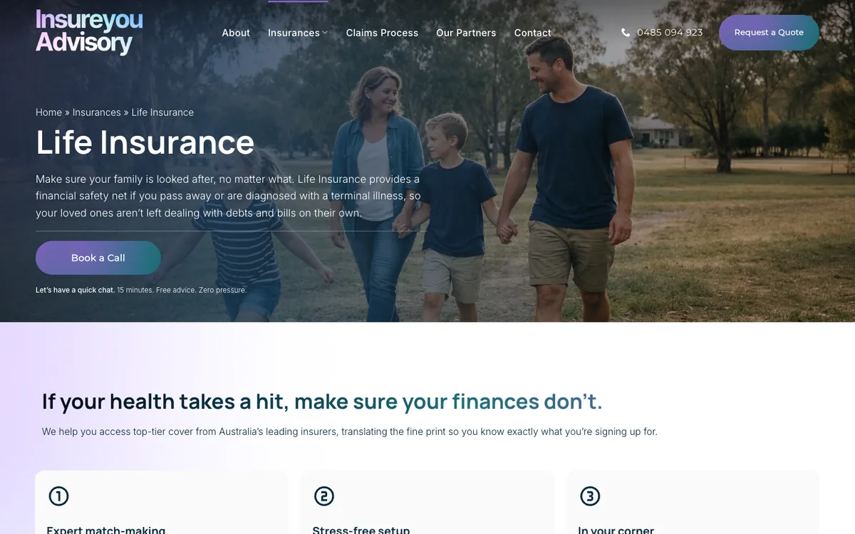 InsureYou Advisory life insurance page