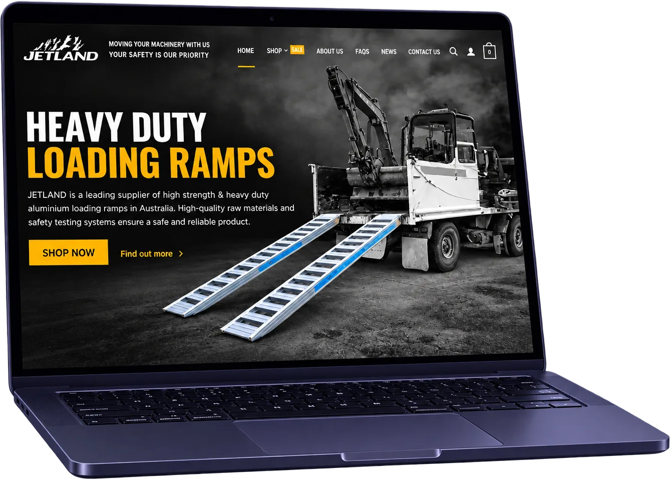 A redesigned website on a laptop