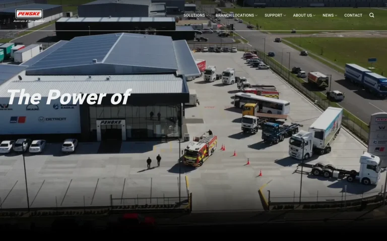 Penske Australia & New Zealand website on desktop