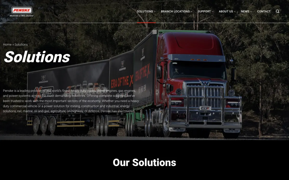 Penske Solutions page