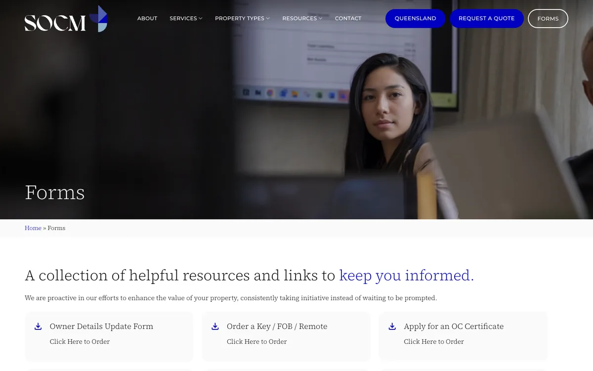 SOCM forms hub