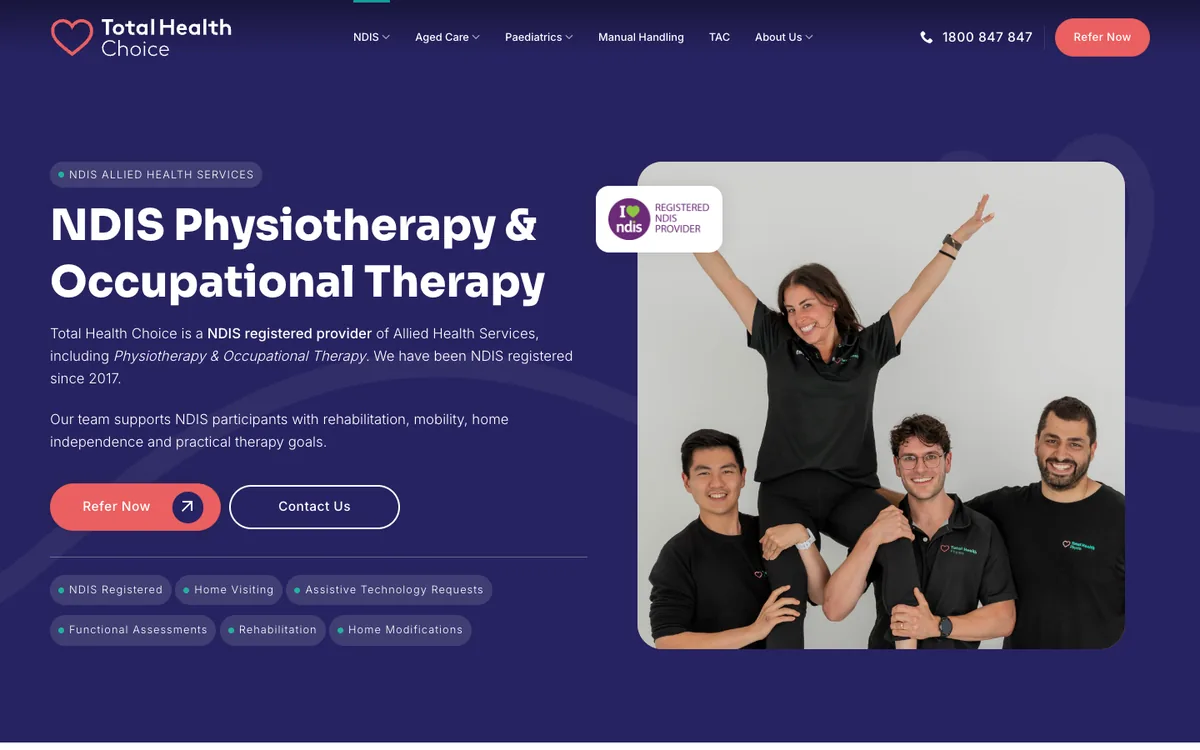 Total Health Choice NDIS page